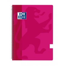 Oxford School Classic Cuaderno Espiral Tapa de Plastico Folio - Pauta 3.5 con Margen - 80 Hojas - Color Fucsia (5 uds)