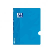 Oxford Libreta Grapada - Formato A5+ - 48 Hojas - Rayado Horizontal 1 Linea con Margen - Tapa de Plastico - Anti Traspaso de Tinta - Color Turquesa