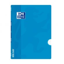 Oxford Libreta Grapada - Formato A4 - 48 Hojas - Cuadricula 4x4mm con Margen - Tapa de Plastico - Anti Traspaso de Tinta - Color Turquesa