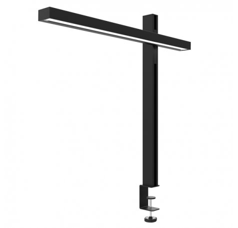 Unilux Zenith Clamp Lampara LED de Escritorio con Abrazadera - Brazo Giratorio y Deslizante - Interruptor Tactil - Temporizador - Color Negro