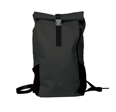 Oxford Identity Roll Top Mochila con Cierre Enrollable 24L - Material Resistente al Agua - Asa Colgador en la Parte Posterior - Bolsillo Frontal con Llavero - 48x32x10cm - Color Negro