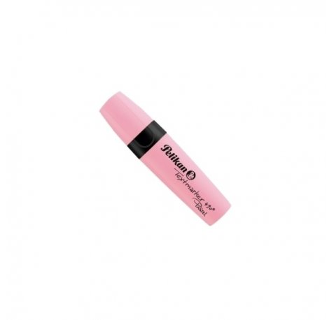 Pelikan Textmarker 490 Marcador Fluorescente - Ergonomico - Base de Agua - Punta Biselada con 3 Anchos de Trazo - Color Rosa Pastel (10 uds)