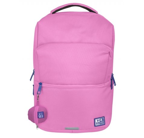 Oxford B-Ready Mochila 28L - Tamaño 42x30x15cm - Bolsillo Acolchado - Asa Superior - Funda para Lluvia - Poliester Reciclado RPET - Color Rosa
