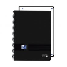 Oxford Live and Go Cuaderno de Espiral - Formato A4+ - 80 Hojas - Cuadricula 5x5mm - Tapa de Plastico - Digitalizacion de Textos con App - Color Negro