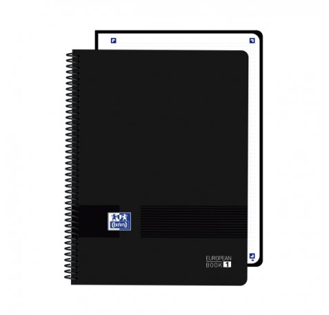 Oxford Live and Go Cuaderno de Espiral - Formato A4+ - 80 Hojas - Cuadricula 5x5mm - Tapa de Plastico - Digitalizacion de Textos con App - Color Negro