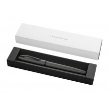 Pelikan Jazz Noble Pluma Estilografica - Punta M - Cuerpo Satinado con Detalles Cromados - Mecanismo de Cartucho Universal - Estuche de Regalo - Color Gris Oscuro