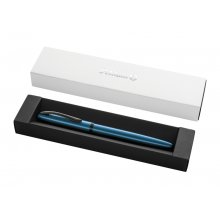Pelikan Jazz Noble Pluma Estilografica - Punta M - Cuerpo Satinado con Detalles Cromados - Mecanismo de Cartucho Universal - Estuche de Regalo - Color Aguamarina
