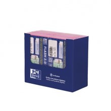 Oxford Expositor con 14 Packs de 30 FlashCards 2.0 - Formato A7 - Rayado Horizontal 1 Linea - Cartulina de 250g - Digitalizacion de Textos con App - Color Rosa