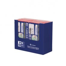 Oxford Expositor con 14 Packs de 30 FlashCards 2.0 - Formato A7 - Rayado Horizontal 1 Linea - Cartulina de 250g - Digitalizacion de Textos con App - Color Rojo