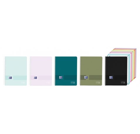 Oxford Live and Go Cuaderno de Espiral - Formato A4+ - 200 Hojas - Cuadricula 5x5mm - Tapa de Plastico - Anti Traspaso de Tinta - Digitalizacion de Textos con App - Colores Surtidos (5 uds)