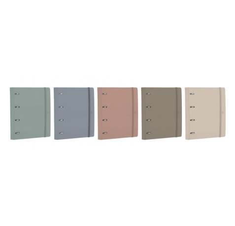 Oxford Europeanbinder Forest Carpeta de Anillas - Formato A4+ - Cierre con Goma - Incluye Recambio de Hojas con Cuadricula 5x5mm - Bolsillo Interior - Lomo de 45mm - Colores Surtidos (10 uds)