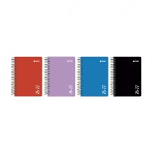 Enri Agenda Escolar con Espiral - Castellano - Tapa de Plastico - Formato Octavo - Dia Pagina - Colores Surtidos (5 uds)