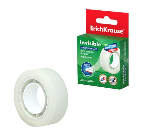 Erichkrause Cinta Adhesiva Invisible - 18mmx20m - Color Transparente