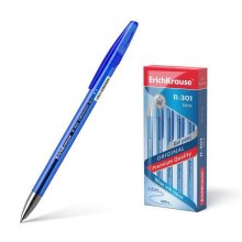 Erichkrause Boligrafo de Gel R-301 Original Gel 0.5 - Cuerpo Translucido en Colores Saturados - Punta de 0.5mm - Tinta de Gel de Secado Rapido - Color Azul (12 uds)