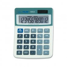 Milan Calculadora de Sobremesa 12 Digitos - 3 Teclas de Memoria - Apagado Automatico - Color Blanco/Azul Milan Calculadora de Sobremesa 12 Digitos - 3 Teclas de Memoria - Apagado Automatico - Color Blanco/Azul