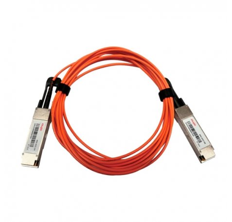 Ruijie 40G-AOC-5M Cable de Fibra Optica - 5 Metros - 2 Modulos Transceptores QSFP+ - Velocidad hasta 40Gbps - Color Naranja