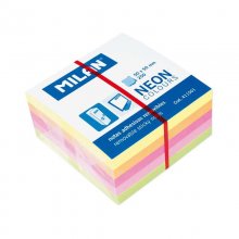 Milan Bloc de 250 Notas Adhesivas Neon Mini - Removibles - Medidas 50mm x 50mm - Colores Surtidos (12 uds)