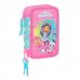 Safta Gabby's Dollhouse Confetti Plumier de 3 Pisos - 37 Piezas - 1.3L - Goma - Lapiz - Boligrafos - Sacapuntas - Reglas - 16 Colores - 14 Rotuladores - 125x55x195mm - Color Rosa