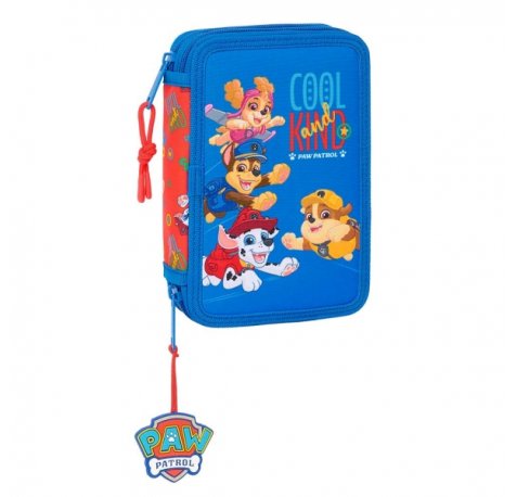 Safta Paw Patrol Cool Plumier de 2 Pisos - 29 Piezas - 1L - Goma - Lapiz - Boligrafos - Sacapuntas - 10 Colores - 14 Rotuladores - 125x40x195mm - Color Azul