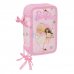 Safta Barbie Ballet Plumier de 3 Pisos - 37 Piezas - Goma - Lapiz - 2 Boligrafos - Sacapuntas - 2 Reglas - 16 Colores - 14 Rotuladores - 12.5x19.5x5.5cm - Color Rosa