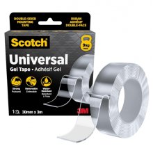 Scotch Cinta Adhesiva de Gel Doble Cara 30mmx3m - Adhesivo Removible - Soporta con Seguridad hasta 9 kg - Transparente