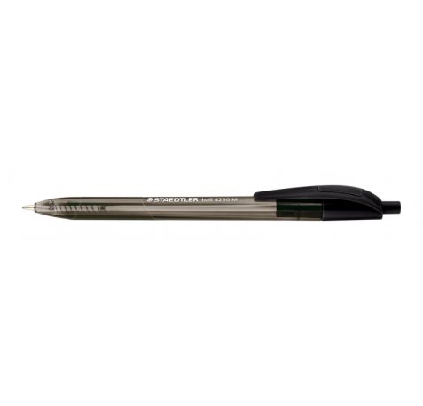 Staedtler 4230 M Boligrafo Retractil - Punta 1mm - Ancho de Linea Medio - DiseÃ±o Triangular - Color Negro (10 uds)