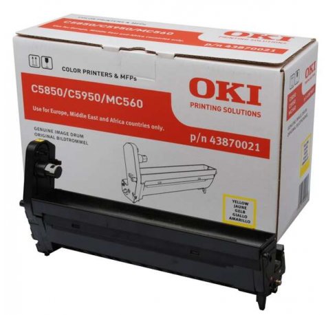 OKI C5850 / C5950 / MC560 Amarillo Tambor de Imagen Original - 43870021 (Drum)