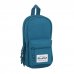Safta Blackfit8 Egeo Plumier Mochila - 33 Piezas - Goma - Lapiz - Tijeras - Sacapuntas - Boligrafos - Fluorescentes - Regla - 12 Rotuladores - 12 Colores - 120x50x230mm - Color Azul