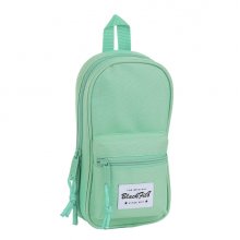 Safta Blackfit8 Plumier Mochila Vacio - 4 Compartimentos Internos - Cremallera Doble - Bolsillo Frontal - Asa Superior - 1.4L - 120x50x230mm - Color Turquesa