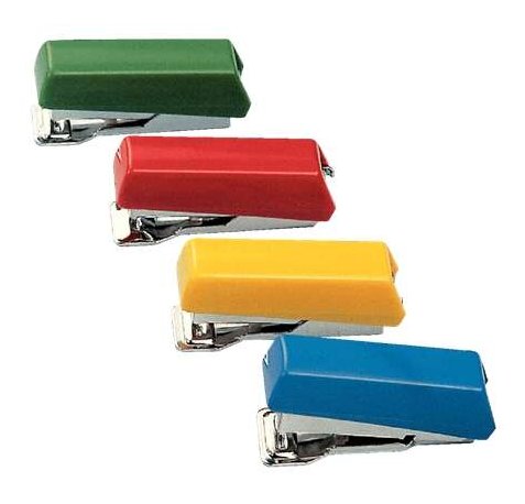 Petrus 202 Grapadora Bambina + 1 Caja de Grapas 202 - Hasta 5 Hojas - Longitud 5cm - Colores Surtidos (20 uds)