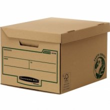Fellowes Bankers Box Earth Series Maxi Contenedor de Archivos Automontable - Tapa Fija - Admite hasta 6 Caja de Archivo Definitivo 80mm - Carton Reciclado Certificacion FSC (10 uds)