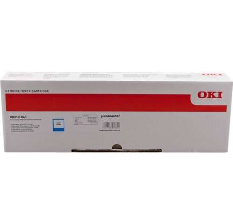 OKI C831 / C841 Cyan Cartucho de Toner Original - 44844507