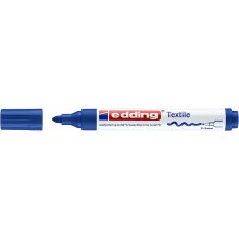 Edding 4500 Rotulador Permanente para Textil - Punta Redonda - Trazo entre 2 y 3mm - Olor Neutro - Secado Rapido - Color Azul (10 uds)