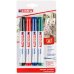 Edding 4500 Pack de 4 Rotuladores Permanentes para Textil - Punta Redonda - Trazo 2-3mm - Olor Neutro - Secado Rapido - Colores Negro, Verde, Rojo y Azul