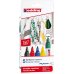 Edding 4500 Basicos Pack de 5 Rotuladores Permanentes para Textil - Punta Redonda - Trazo 2-3mm - Olor Neutro - Secado Rapido - Colores Negro, Verde, Amarillo, Rojo y Azul