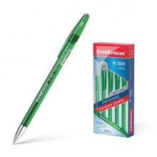 Erichkrause Boligrafo de Gel R-301 Original Gel 05 - Cuerpo Translucido en Colores Saturados - Punta de 05mm - Tinta de Gel de Secado Rapido - Color Verde (12 uds)