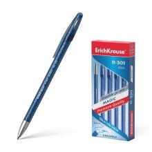 Erichkrause Boligrafo de Gel R-301 Magic Gel 05 - Tinta Borrable - Cuerpo Teñido y Semitransparente - Punta de 05mm - Tinta de Gel de Secado Rapido - Color Azul (12 uds)
