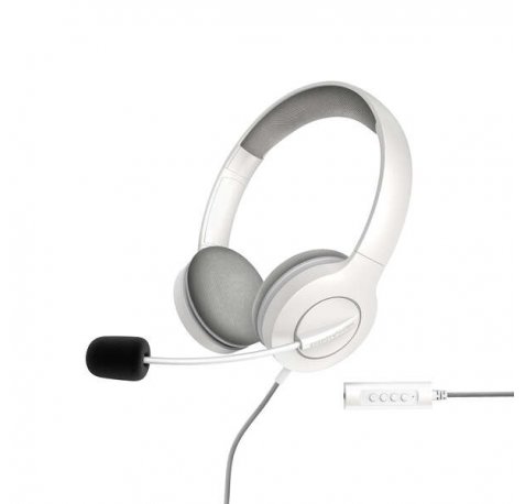 Energy Sistem Auriculares Office 3 - USB y 3.5mm Plug - Control de Volumen y Silencio - Brazo Retractil Microfono - Color Blanco