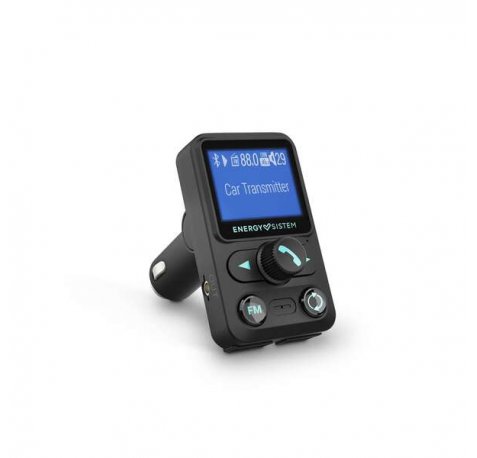 Energy Sistem Transmisor de Coche FM XTRA - LCD 1 -4" - Bluetooth - MicroSD - USB MP3 - Asistente de Voz - Color Negro