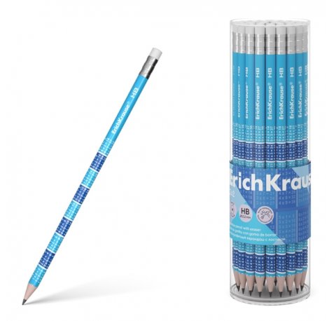 Erichkrause Lapiz de Grafito 2X2 HB - Madera Seleccionada - Alta Resistencia al Impacto - Facil Afilado - Caucho Termoplastico Hipoalergenico - Color Negro (42 uds)