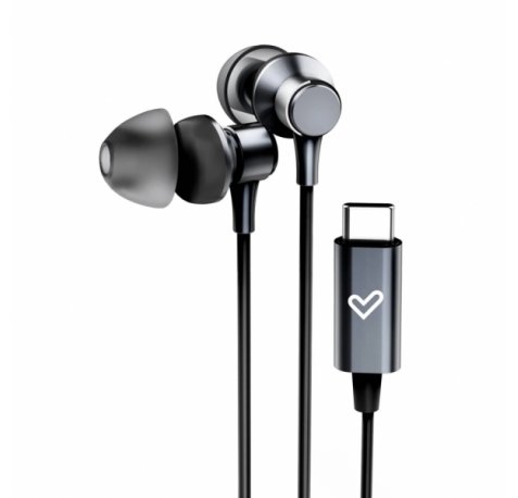 Energy Sistem Metallized Auriculares con cable Tipo C - Microfono - Controlador de 3 Botones - Funda de Transporte - Color Negro