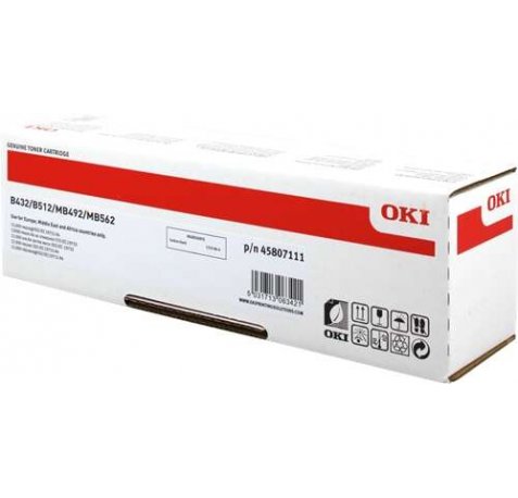 OKI B432 / B512 / MB492 / MB562 Negro Cartucho de Toner Original - 45807111