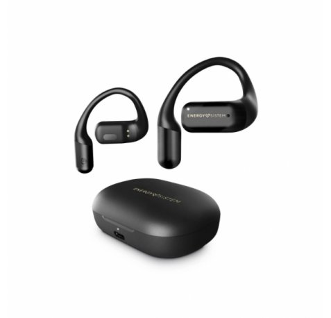 Energy Sistem OpenWave Auriculares True Wireless - 25 Horas de Autonomia - Resistentes al Agua - Sistema Secure Fit - Color Negro