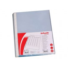 Esselte Pack de 100 Fundas Multitaladro Portadocumentos - Formato Folio - 16 Taladros - 80 Micras - Piel de Naranja - Color Transparente