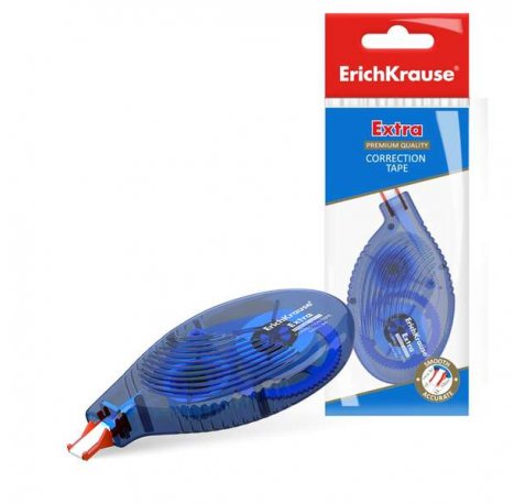 Erichkrause Cinta Correctora Extra - 5mm x 8m - Ideal para Correccion Rapida y Segura - Compatible con Cualquier Tipo de Tinta y Color - Secado Inmediato - Permite Escritura Sobre La Correccion - Color Blanco