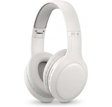 SPC Heron Studio Auriculares Bluetooth - Conexion Simultanea a Dos Dispositivos - 30 Horas de Reproduccion - Sincronizacion Automatica - Diseño Ajustable y Plegable - Botonera Multifuncion - Color Blanco