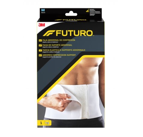 Futuro Faja Abdominal de Compresion - Talla M (81.3 - 106.7cm) - Forma Anatomica - Transpirable - Color Blanco