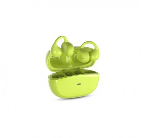 SPC Boost Clip Auriculares Inalambricos True Wireless - DiseÃ±o Open Ear - Cancelacion de Ruido - Control Tactil - Google Fast Pair - Color Verde Lima