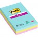 Post-It Super Sticky Pack de 3 Blocs de 90 Notas Adhesivas Reposicionables - Forma Rectangular - 101x152mm - Colores Surtidos