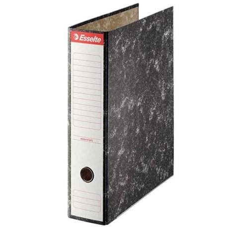 Esselte Archivador de Palanca - Carton - Formato Folio - Lomo 75mm - Capacidad para 500 Hojas - Color Negro Jaspeado (20 uds)